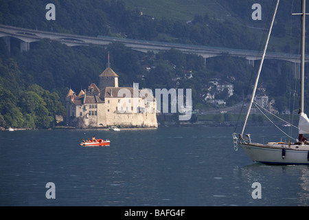 Das Schloss Chillon in Montreux Schweiz Stockfoto