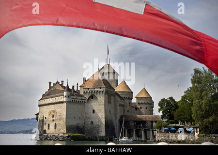 Das Schloss Chillon in Montreux Schweiz Stockfoto