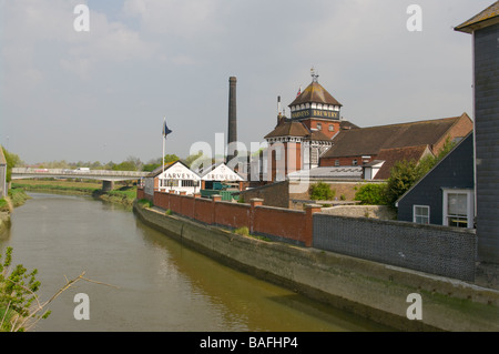 Harveys Brauerei am Ufer des Flusses Ouse Lewes East Sussex Stockfoto