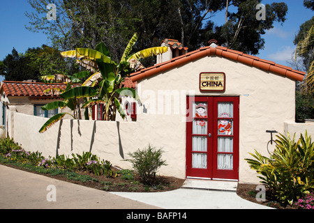 Haus der pazifischen Beziehungen eine Gruppe von 20 Hütten aus 31 Nationen Kultur Balboa Park, San Diego Kalifornien usa Stockfoto