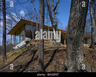 Karuizawa, Japan, Atelier Bow-Wow, Haus, Haus Kran Kran Außenansichten. Stockfoto