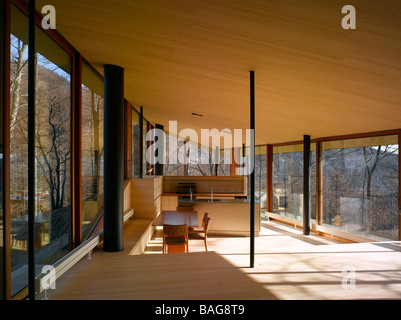 Karuizawa, Japan, Atelier Bow-Wow, Haus, Haus Kran Kran Innenansichten. Stockfoto