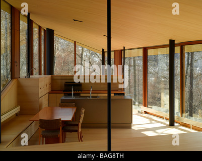 Karuizawa, Japan, Atelier Bow-Wow, Haus, Haus Kran Kran Innenansichten. Stockfoto