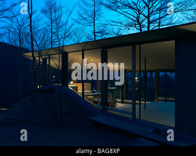 Karuizawa, Japan, Atelier Bow-Wow, Haus, Haus Kran Kran Innenansichten. Stockfoto