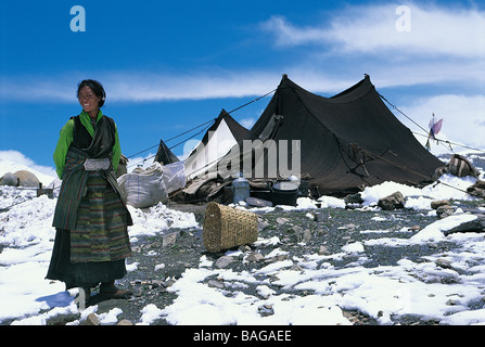 China, Tibet autonome Region Ngari Präfektur, Xigaze Präfektur, Umgebung von Lhatse, Nomadencamp in der Nähe Gyatso la pass Stockfoto