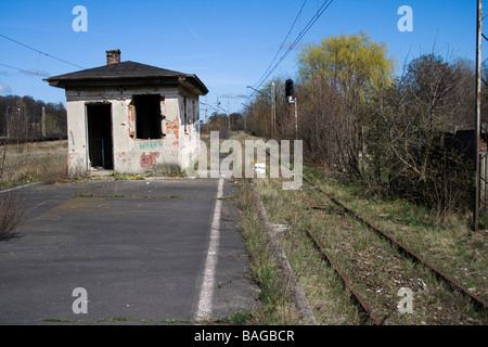 Bahnhof, Polen, Danzig, Letnica aufgegeben. Stockfoto