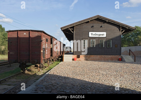 Polen, Region Lodz, Lodz, Gedenken Denkmal für Ghetto Opfer im Bahnhof Radegast, Radogoszcz Bahnhof, Bahnhof Stockfoto