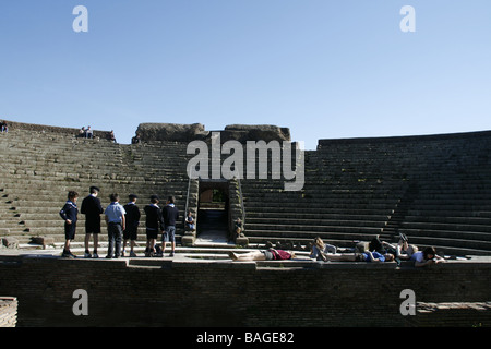 Das antike römische Theater in Ostia Antica bei Rom, Italien Stockfoto