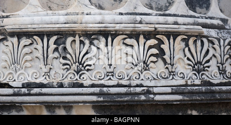 Dekorative Formen einer Spalte Basis Apollo Tempel Didyma Türkei Stockfoto