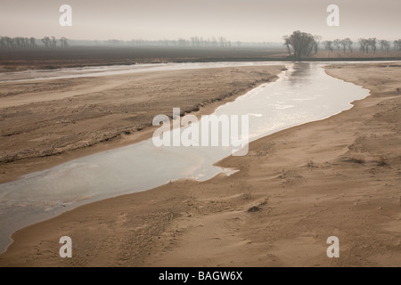 Eine niedrige Flusses verursacht durch den Klimawandel verursachte Dürre in Nordchina Stockfoto