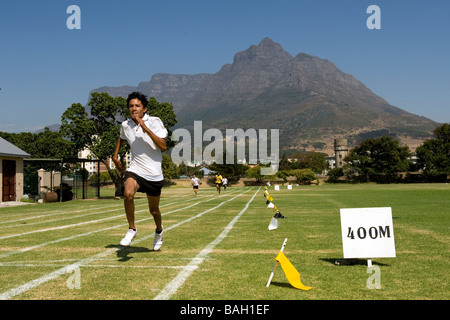 Laufwettbewerb in St Georges Schule Kapstadt Südafrika Stockfoto