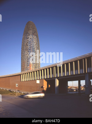 Torre Agbar, Barcelona, Spanien, Jean Nouvel, Torre Agbar allgemeine Anzeigen aus dem Inneren des Las an. Stockfoto