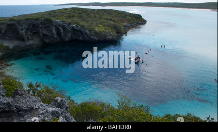 Deans blaues Loch. Long Island. Bahamas Stockfoto