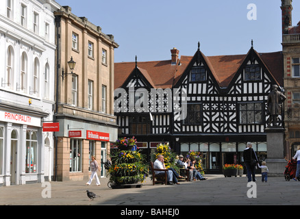 Das Quadrat und High Street, Shrewsbury, Shropshire, England, UK Stockfoto