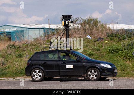 Ein schwarzes Auto entworfen für Panorama Fotos auf Google Street View & Google Earth verwendet in Poole Dorset geparkt Stockfoto