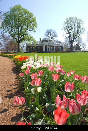 Die Vereinigten Staaten, 3. Präsident Thomas Jefferson seine Heimat Monticello in den Ausläufern des Albemarle County, Virginia gebaut. Stockfoto