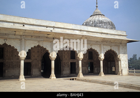 Delhi, Indien, das Rote Fort, die Khas Mahal aus dem Süden. Stockfoto