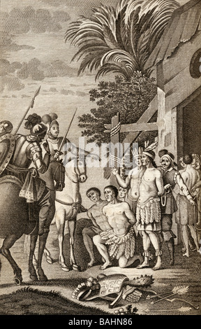 Die spanische Eroberung von Chilé durch Alonso de Ercilla in den Jahren 1556-1563. Don Alonso de Ercilla, Caballero de Santiago, 1533 - 1594. Stockfoto