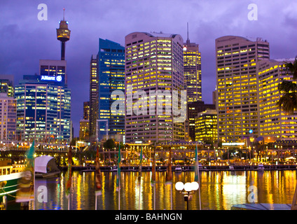 Nacht in Darling Harbour Sydney Stockfoto