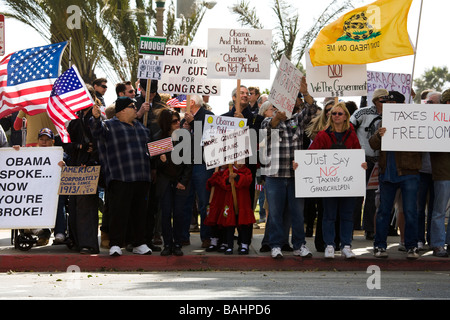 Steuer Tag Tea Party 4-15-2009 anti-Steuer Protest Santa Monica Los Angeles County California Vereinigte Staaten von Amerika Stockfoto