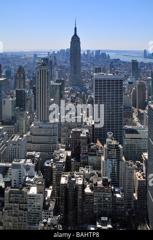 Blick vom Rockefeller Center Aussichtsplattform Stockfoto