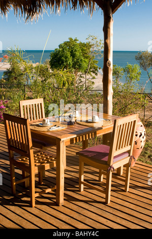 Restaurant am Antsanitia Beach Resort Mahajanga-Madagaskar-Afrika Stockfoto