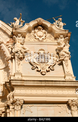 Fragment von Quell-/Brunnenwasser Kolonnade in Marianske Lazne aka Marienbad Tschechien Stockfoto