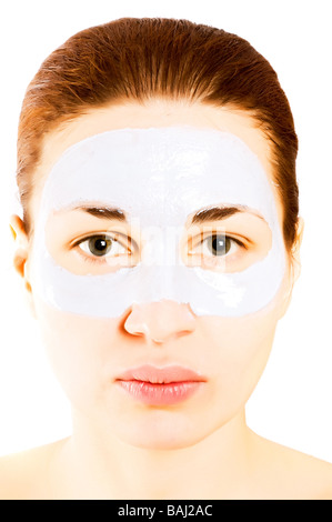 Masked Beauty Gesichtsbehandlung Stockfoto