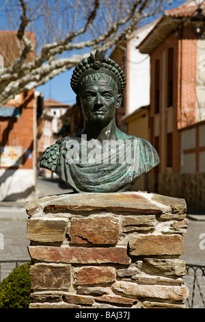 Büste des römischen Kaisers Theodosius dem großen Coca Segovia Castilla Leon Spanien Stockfoto