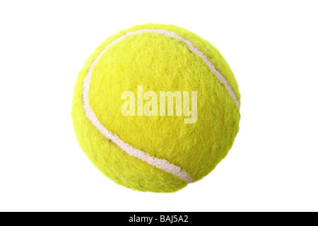 Tennisball isoliert auf weißem Hintergrund Stockfoto