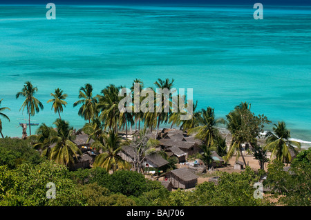 Fischerdorf auf Nosy Iranja-Madagaskar-Afrika Stockfoto