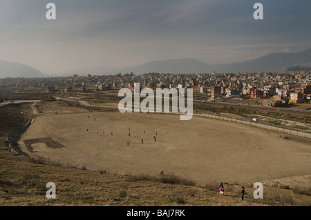 Blick über zentrale Kathmandu aus der Nähe des Flughafens Stockfoto