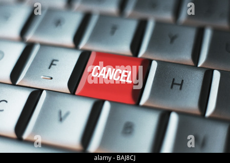 Schaltfläche "Abbrechen" auf einer Computertastatur Stockfoto