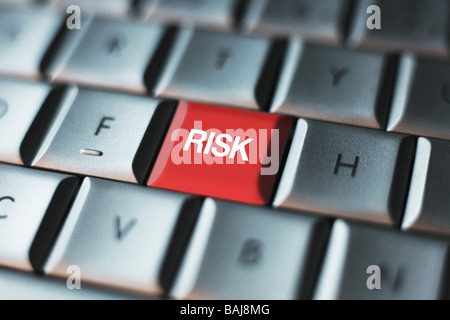 Risiko-Taste auf einer Computertastatur Stockfoto