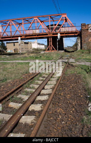 Bahnhof, Polen, Danzig, Letnica aufgegeben. Stockfoto