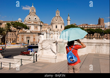 Italien, Latium, Rom, Altstadt Weltkulturerbe der UNESCO, Denkmal für Vittorio Emanuele II, Touristen Stockfoto