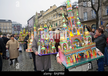 Die jährliche Ausstellung der Weihnachtskrippen, Krakau, Polen Stockfoto