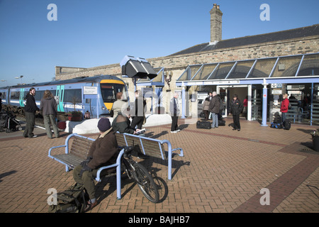 Plattform-Bahn Bahnhof Lowestoft Suffolk England Stockfoto