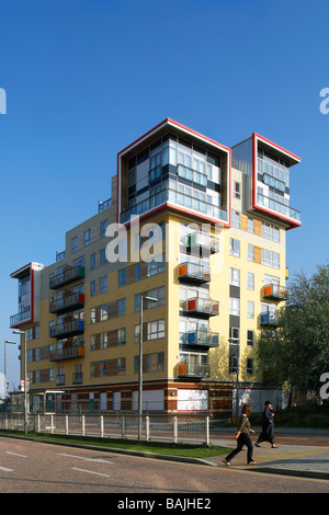 GREENWICH MILLENNIUM VILLAGE, JOHN ROBERTSON ARCHITECTS, LONDON, VEREINIGTES KÖNIGREICH Stockfoto