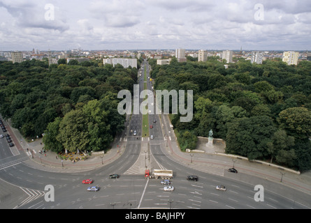 Luftbild vom Tiergarten aus Spalte "Siegessaeule" Stockfoto
