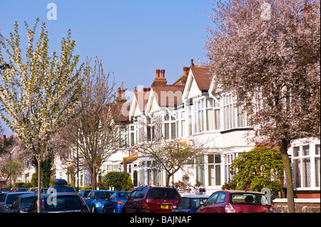 Häuserzeile Ealing London W5 Vereinigtes Königreich Stockfoto