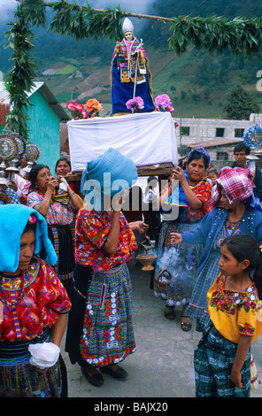 Guatemala, Quetzaltenango Abteilung San Martin Sacatepequez, San Martin Fiesta, Prozession Stockfoto