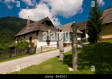 Das Bergdorf Vlkolínec Unesco World Heritage Anblick Slowakei Stockfoto