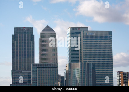 Die Türme in Canary Wharf Stockfoto