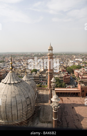 Indien-Delhi The Red Fort Aussicht auf die Stadt vom Turm der Moschee Moti Masjid Pearl Stockfoto