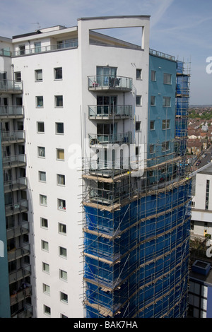 Gerüstbau, der neue block Wohnungen Centreway Entwicklung Ilford Essex London England uk gb Stockfoto