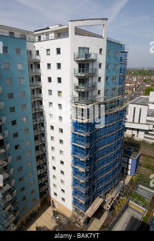 Gerüstbau, der neue block Wohnungen Centreway Entwicklung Ilford Essex London England uk gb Stockfoto