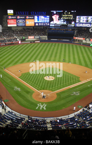 Hinter Hauptplatte im neuen Yankee Stadium während der Öffnung Woche 2009. Stockfoto