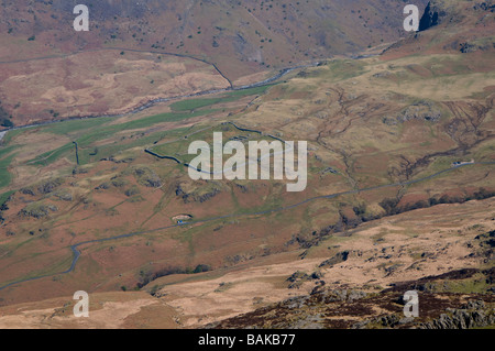 Das römische Fort Hardknott Burg, Hardknott Pass Lake District National Park Cumbria England Blick aus Harter fiel Stockfoto