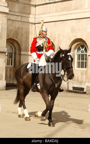 Mitglied der Life Guards Teil der Household Cavalry auf Parade am Horse Guards Parade in Whitehall London London Stockfoto